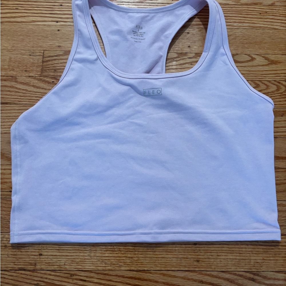 Fleo heathered amethyst Racerback cropped Tank Top
